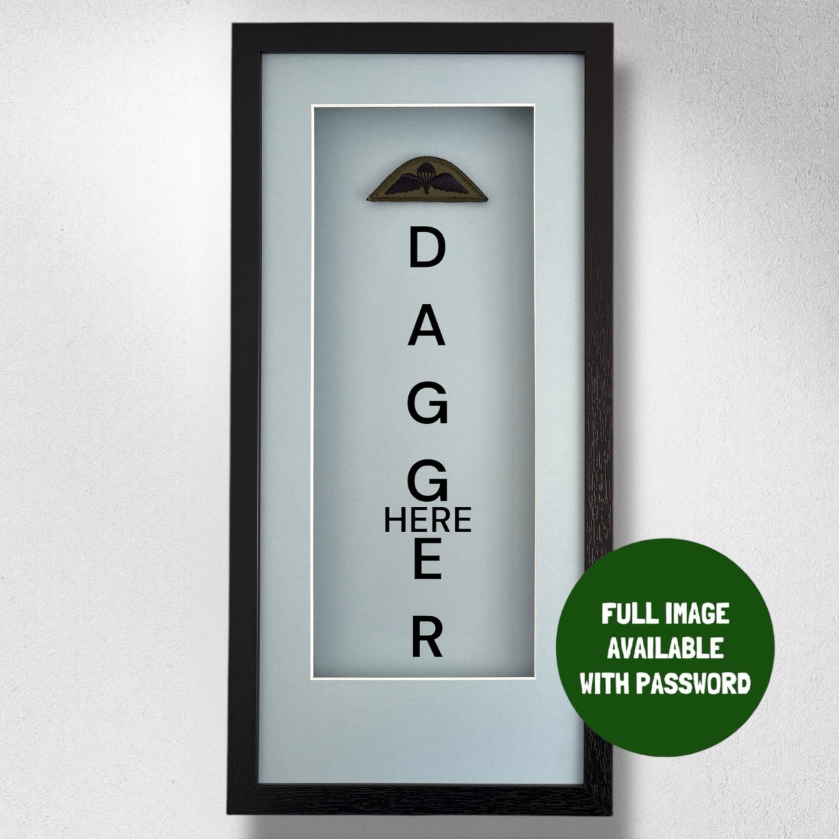 Framed Black Commando Dagger - RECCE Troop 40 Commando Black Wings ...