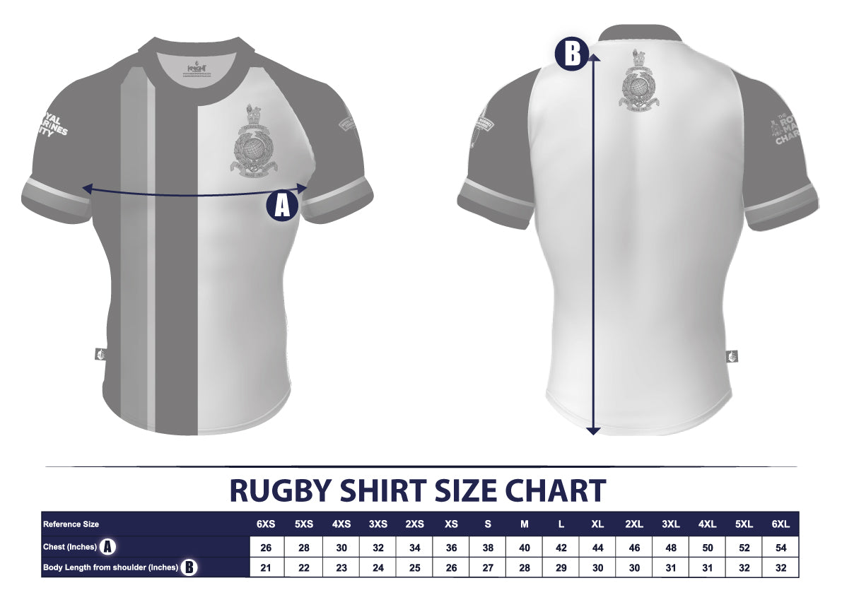 Rm Size Guide RM Corps Colours Rugby Shirt – Royal Marines Shop